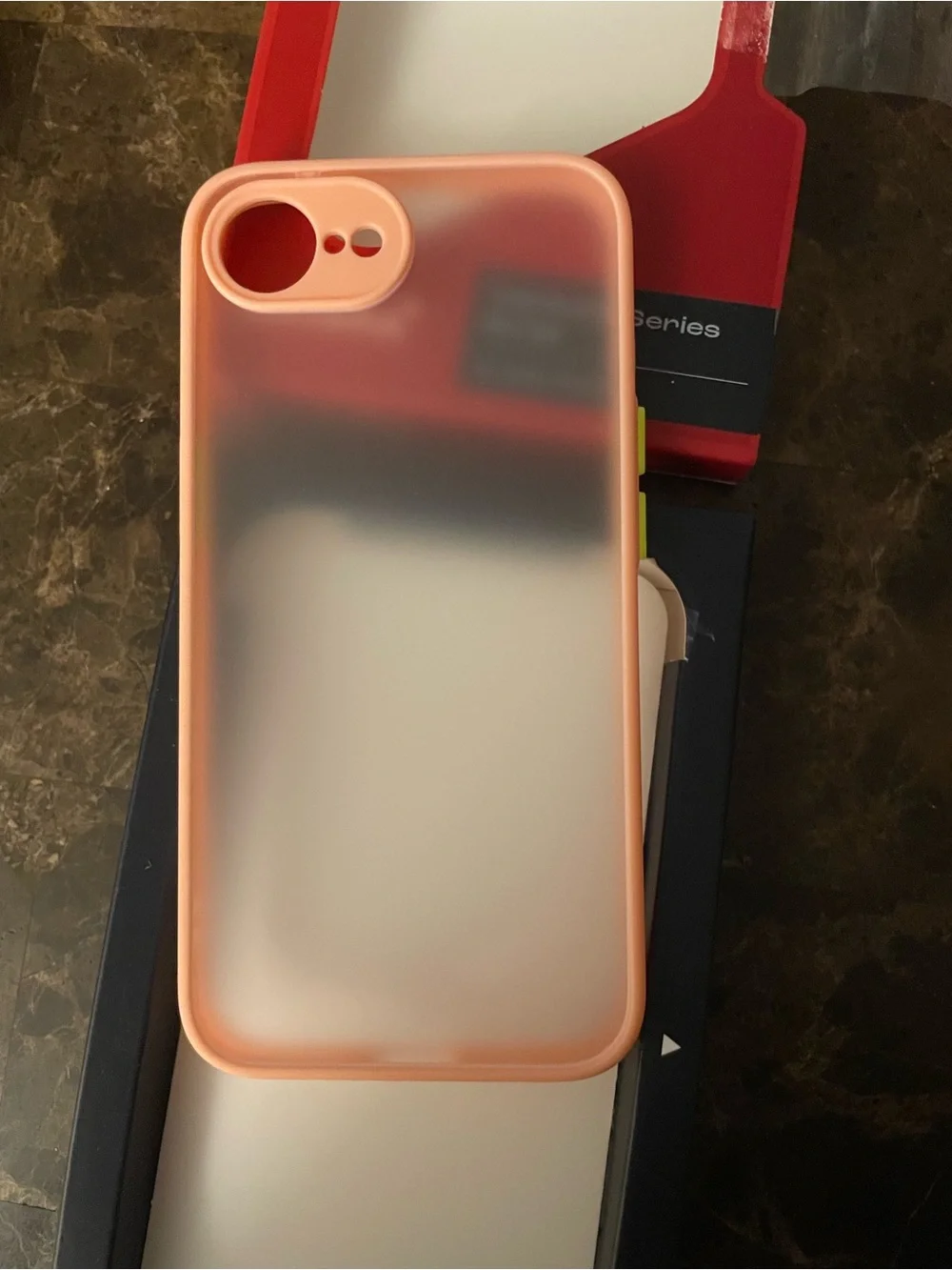 Venture Series Slim Case for Apple iPhone 16e — White with Peach Trim